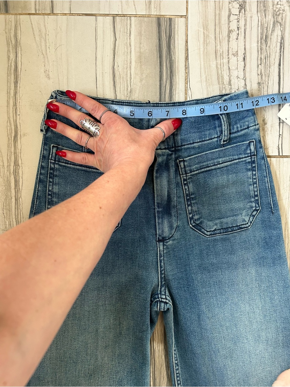 NWT Maeve Anthropologie The Colette High Rise Wide Legs Stretch Jeans Size 23T - Picture 13 of 15